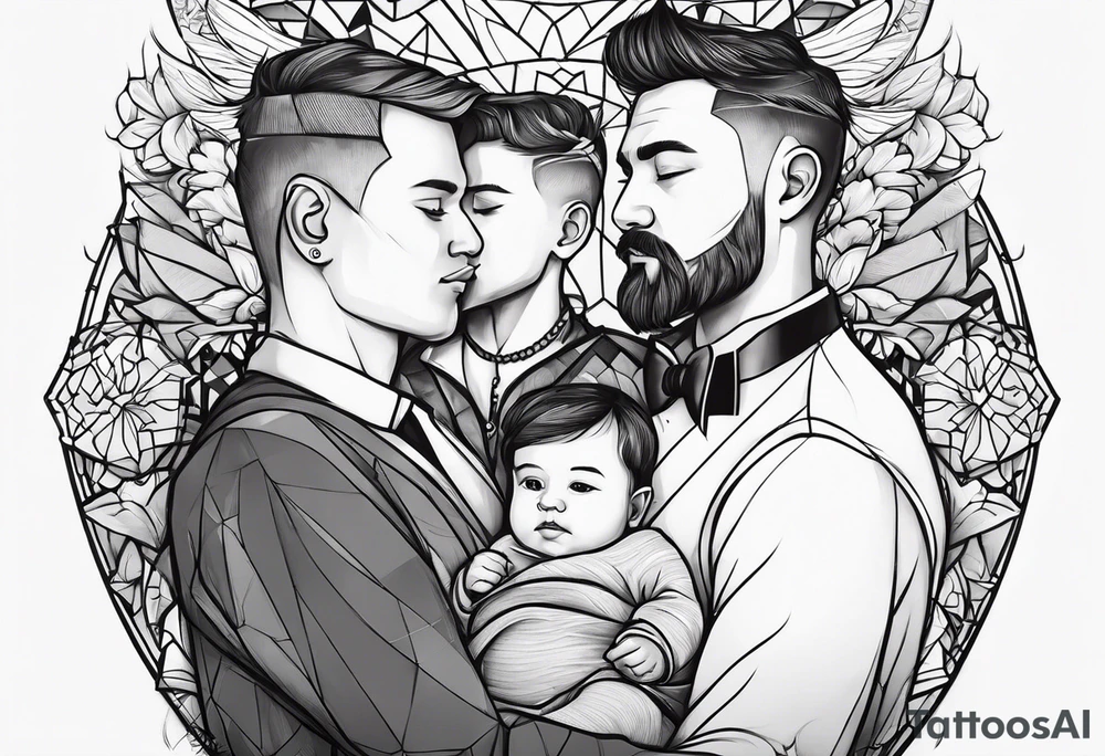 married father with two boys both born in May two years apart tattoo idea