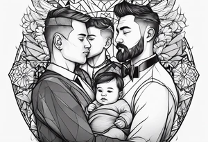 married father with two boys both born in May two years apart tattoo idea