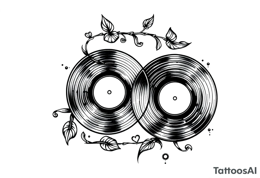 two vinyl records tattoo idea