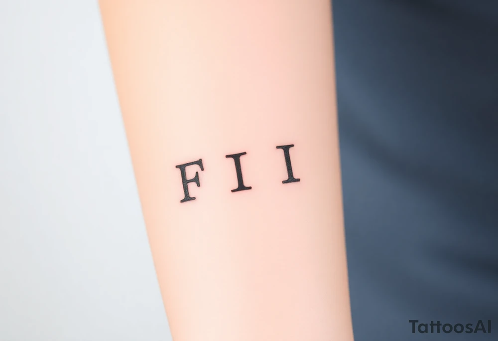 The letters “F I B I” tattoo idea