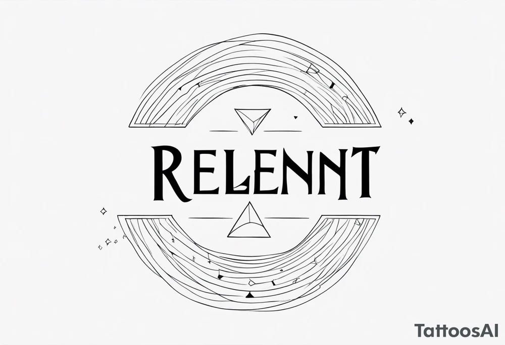 lettering only of the word relent tattoo idea