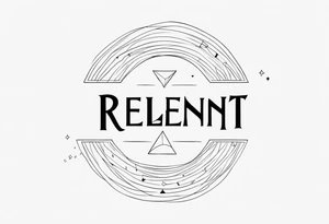 lettering only of the word relent tattoo idea