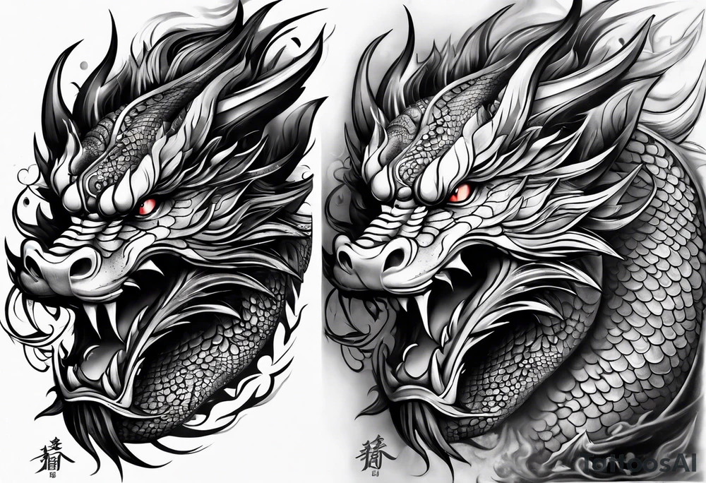 dragon japanese sleeve tattoo idea
