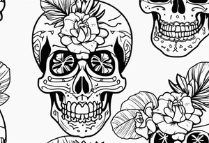 skeleton wearing a hawaiian shirt tattoo idea