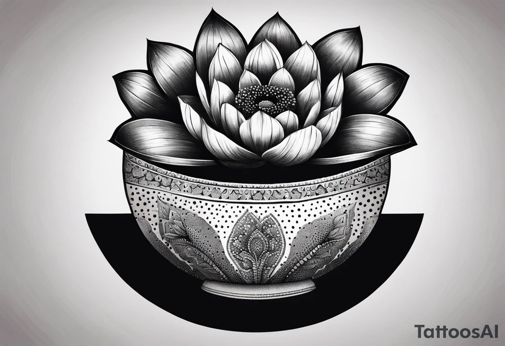 Broken flower pot with a mandala as a flower tattoo idea