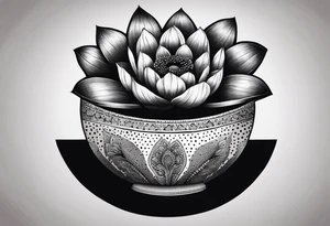 Broken flower pot with a mandala as a flower tattoo idea