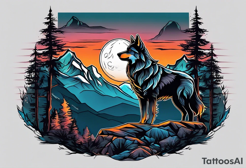 Mountains
Wolf
Forest
Sunset
Moon tattoo idea