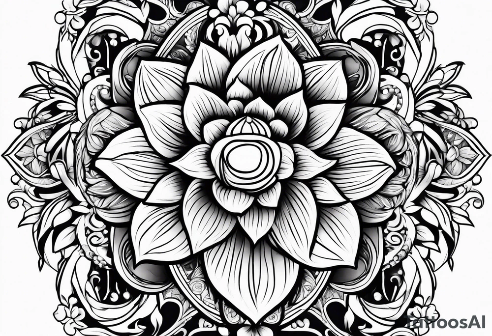 ornaments of flowers tattoo idea