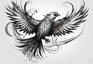 Phoenix bird flying sideways

, tattoo idea