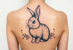 a cute little long haired bunny rabbit tattoo idea