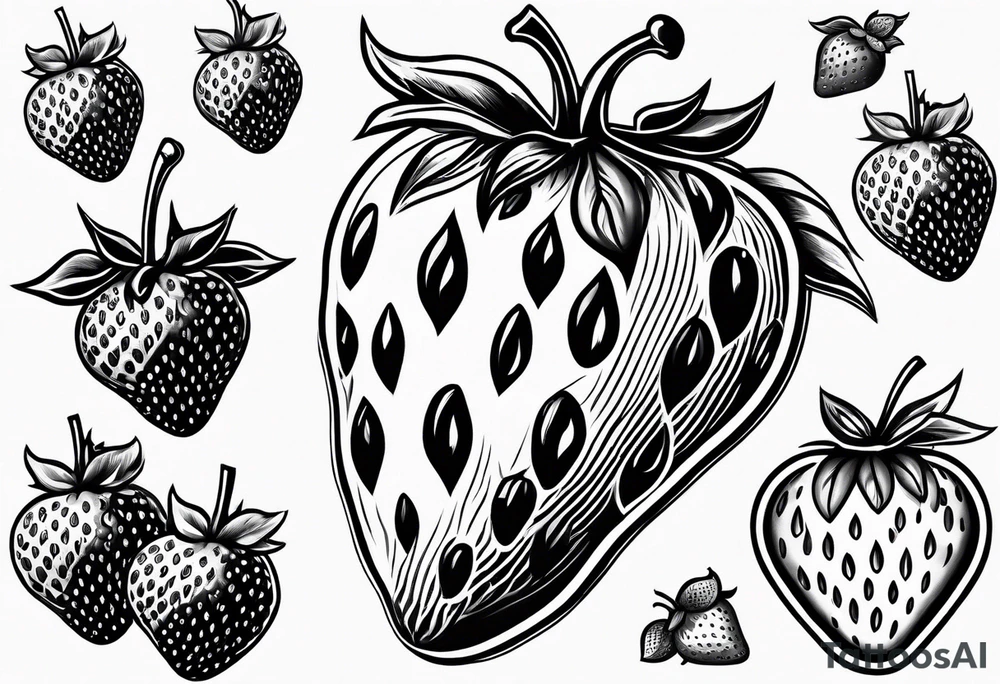 drawing Strawberry tattoo idea