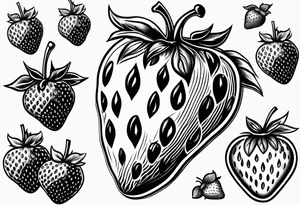 drawing Strawberry tattoo idea