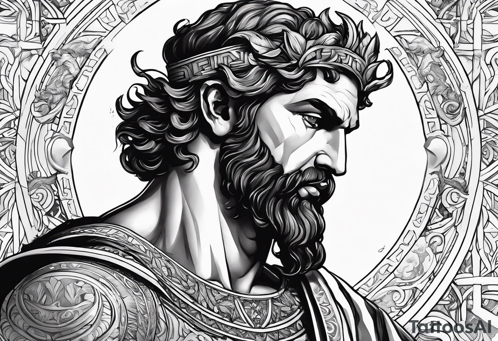 the greek god melitus embodying masculinity tattoo idea