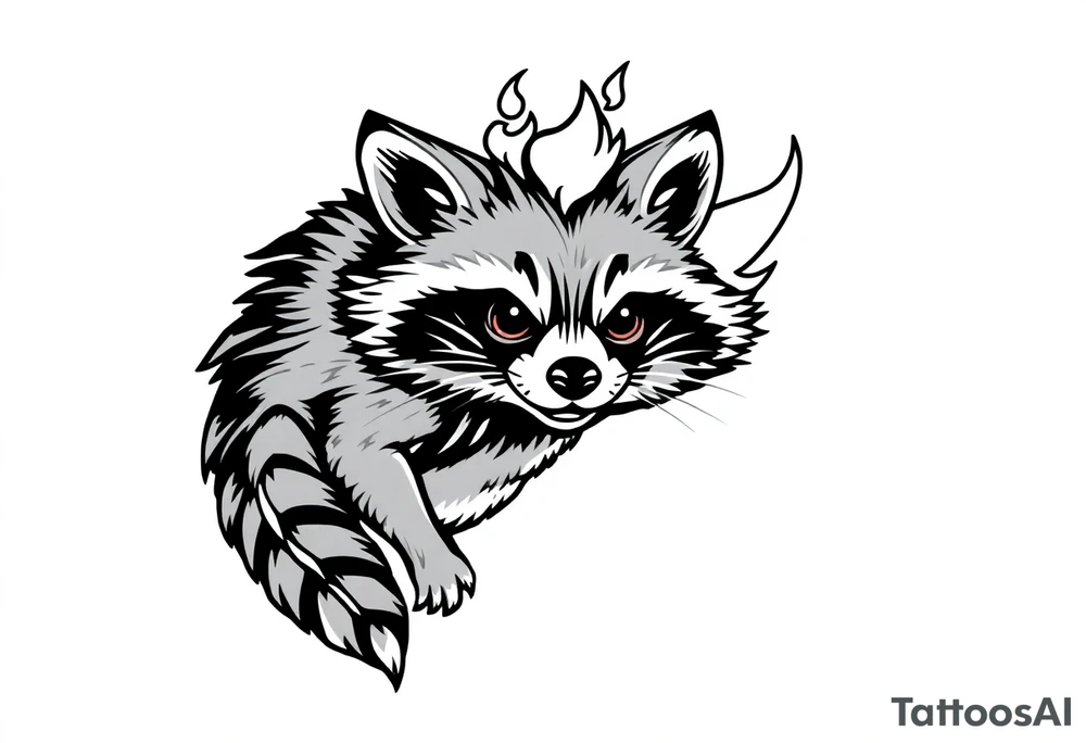 Fire Raccoon tattoo idea