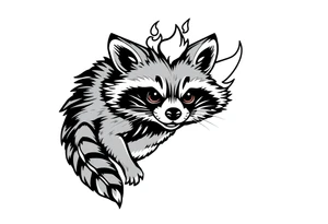 Fire Raccoon tattoo idea