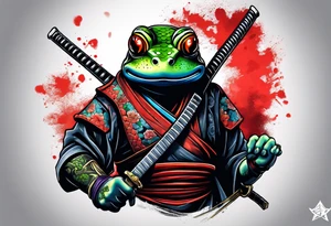 Ninja samurai frog tattoo idea