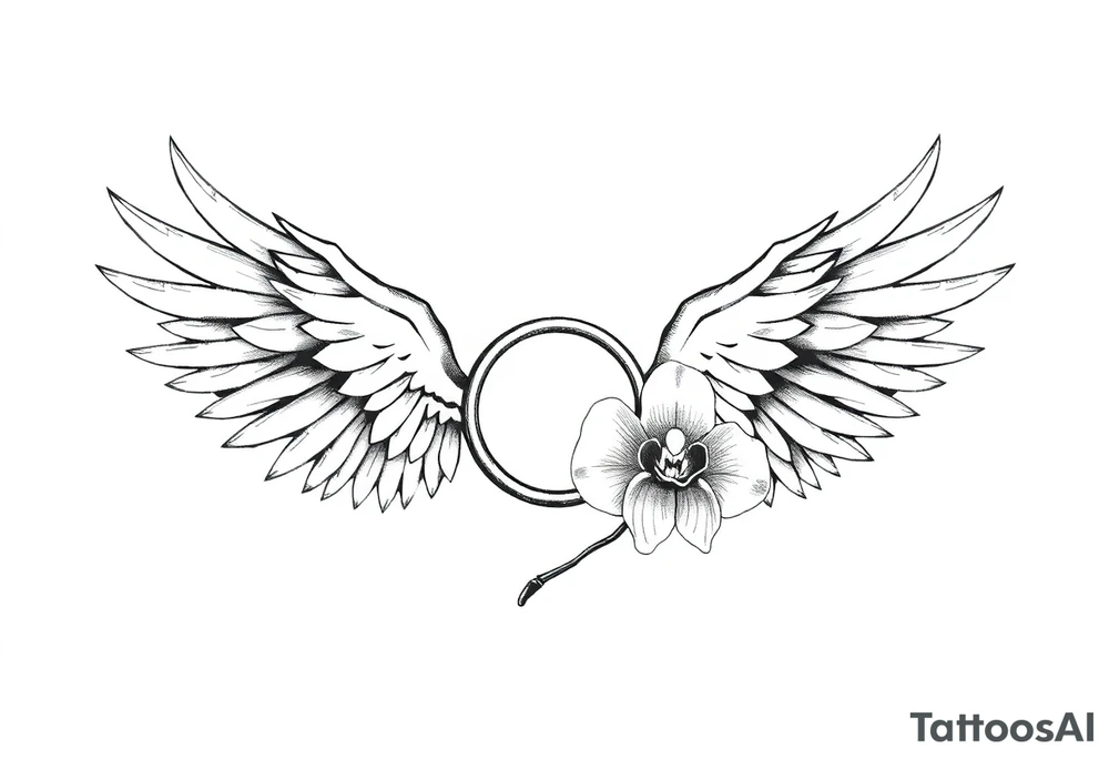 Wings with infinity loop inside and an orchid tattoo idea Wings with infinity loop inside and an orchid tattoo idea