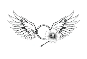 Wings with infinity loop inside and an orchid tattoo idea