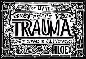45 years of trauma and abuse. January 9, 2023, my abuser tried to kill me. Rather than giving up, I survived. I chose to live. tattoo idea