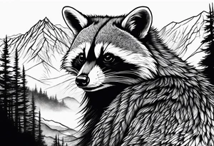 Mountains, racoon eyes underneath tattoo idea