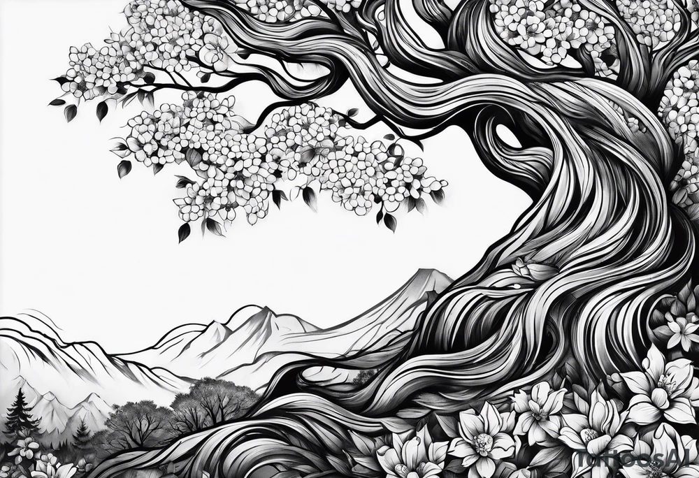 Baum mit langen Wurzeln tattoo idea