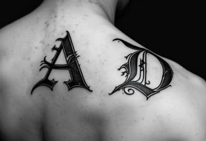 Combination of letters A and D tattoo idea