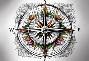 metal compass tattoo idea