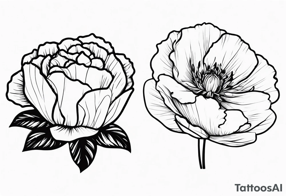 Flower heads of primrose 2 carnation and rose together tattoo idea