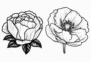 Flower heads of primrose 2 carnation and rose together tattoo idea