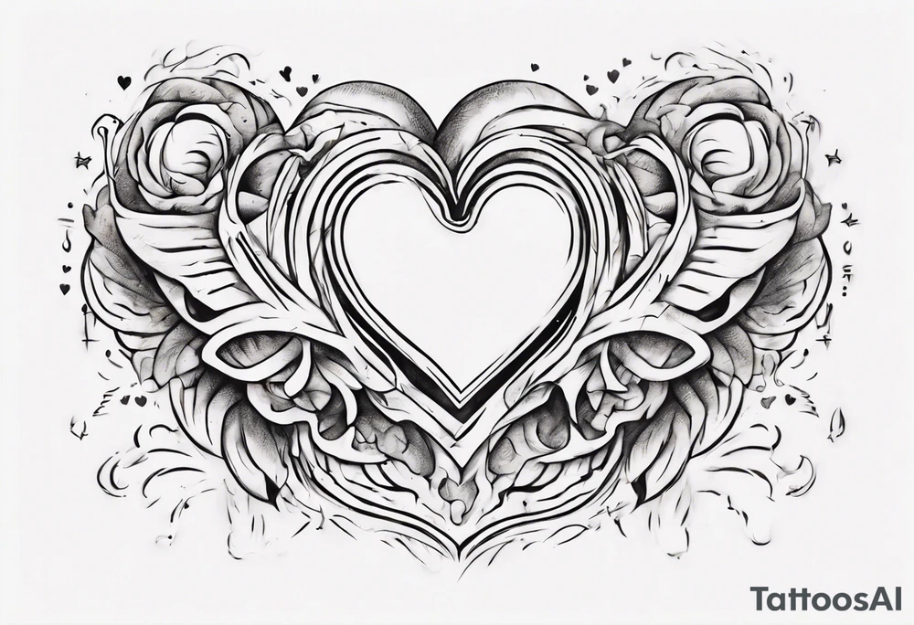 a heart with the quote through thick and thin tattoo idea