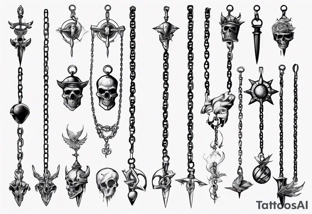 mace on a chain tattoo idea