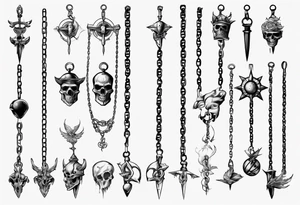 mace on a chain tattoo idea