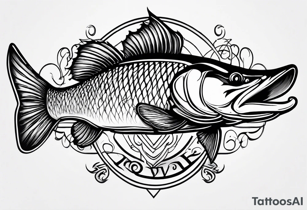 Musky with an infinity sign tattoo idea