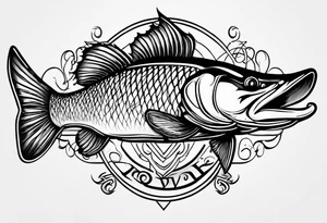 Musky with an infinity sign tattoo idea