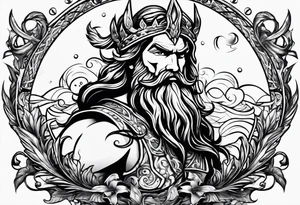 Poseidon trident tattoo idea