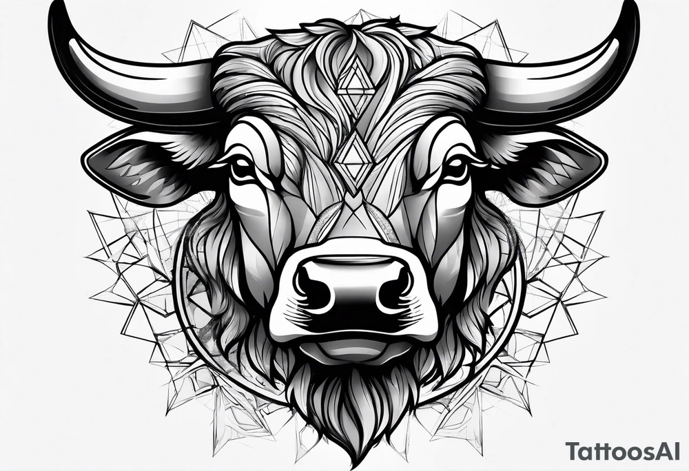 Aggressive bull running tattoo idea