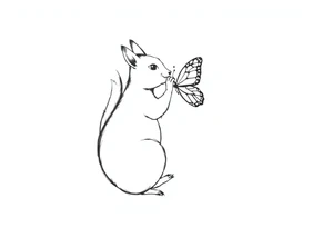 Squirrel kissing butterfly tattoo idea