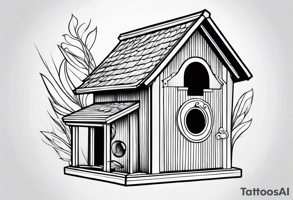 Bird house outline. Simple tattoo idea