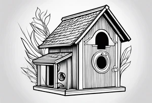 Bird house outline. Simple tattoo idea