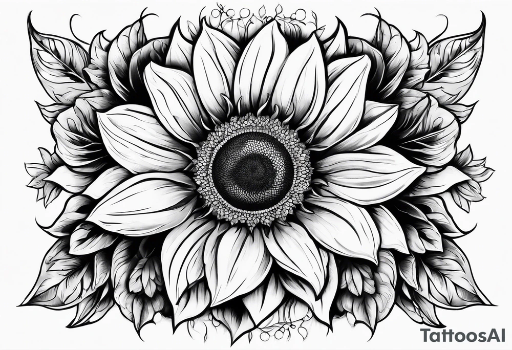 sun flower tattoo idea