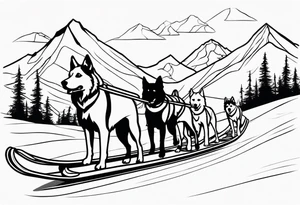 dog sled tattoo idea