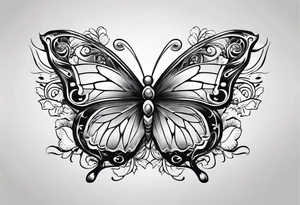 The letters RS with a small butterfly on the S tattoo idea