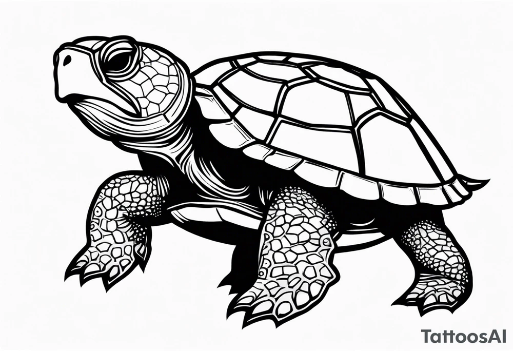 turtle with spikey shell tattoo idea