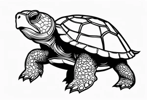 turtle with spikey shell tattoo idea