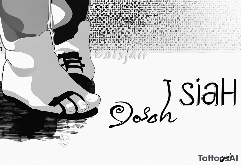 My son name JOSIAH with his footprint tattoo idea