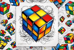 Rubiks cube where the letter C is visible on the front tattoo idea