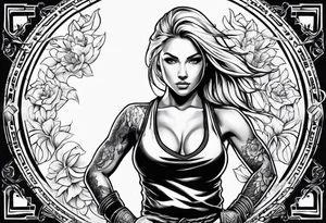 Blonde female martial artist without arm tattoos tattoo idea