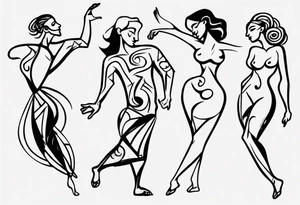 Dancing guy and girl tattoo idea