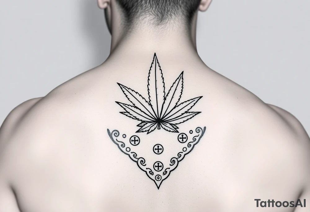 Weed money sign bandana tattoo idea