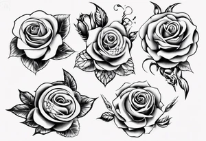 sound music roses disc jokey tattoo idea